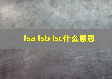 lsa lsb lsc什么意思